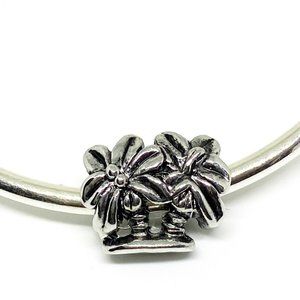 FREE S/H  Pugster Double Palm Tree Plate Beach Vacation Bracelet Charm